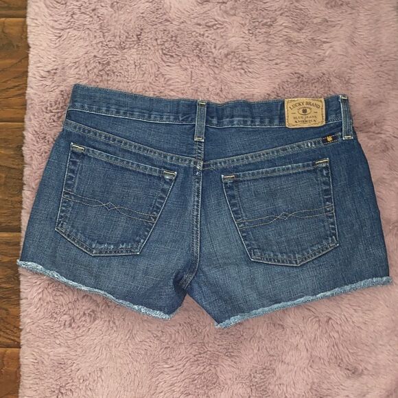 Lucky Brand The Cutoff Blue Distressed Denim Shorts Contemporary Festival - Picture 4 of 13